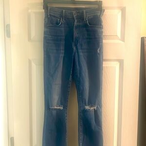 MOTHER The Hustler Ankle Fray cropped Jeans